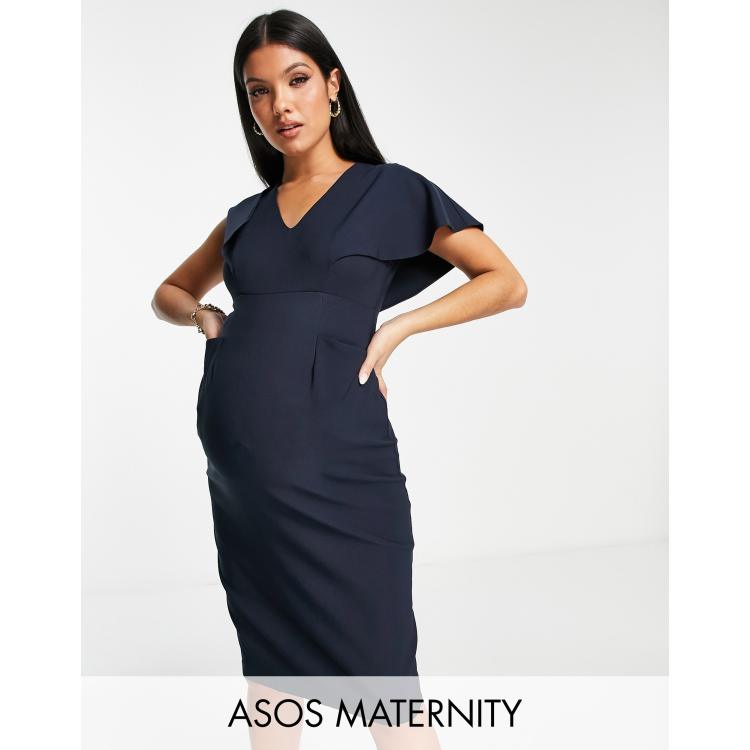 Asos design angel 2025 sleeve midi pencil dress