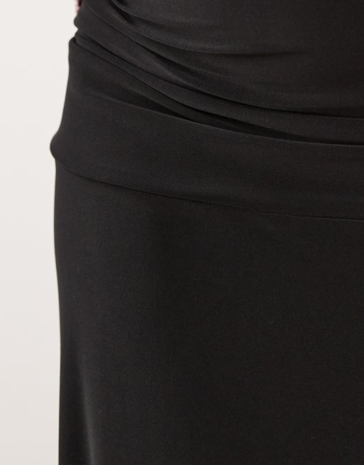 ASOS DESIGN Maternity – Anschmiegsamer Säulen-Maxirock aus Modal in Schwarz, Umstandsmode, 4 von 5