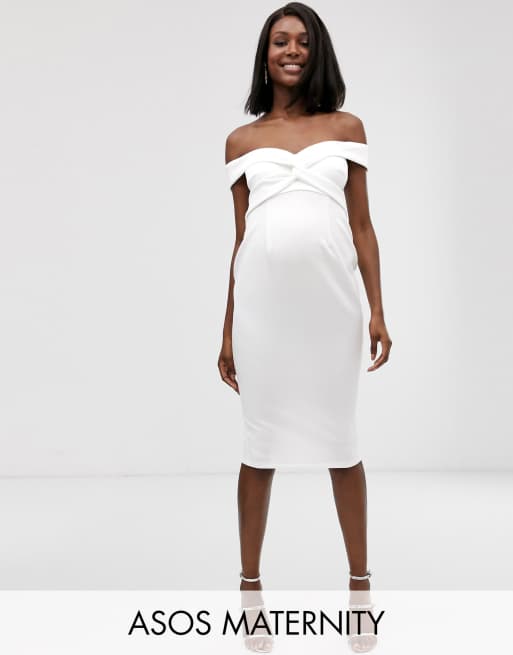 Asos white best sale maternity dress