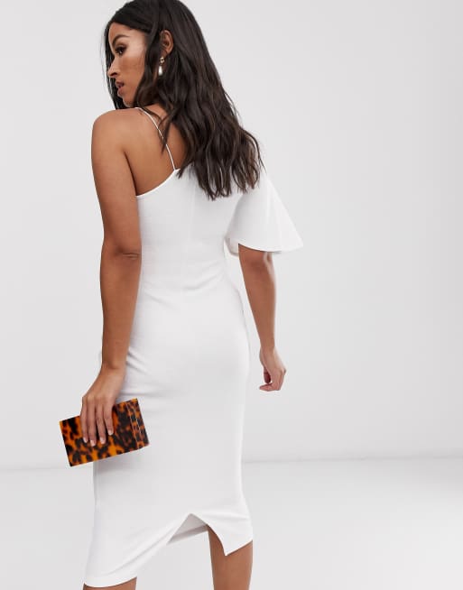 ASOS DESIGN Maternity baby shower one shoulder strap detail midi | ASOS