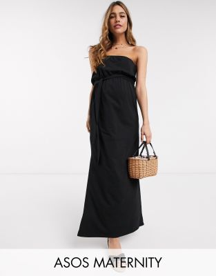 asos black maternity dress