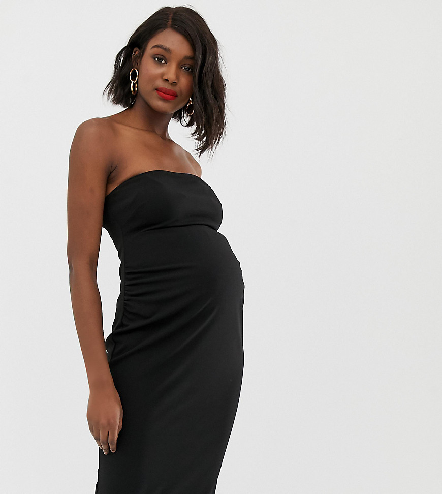 ASOS DESIGN Maternity bandeau midi dress-Black