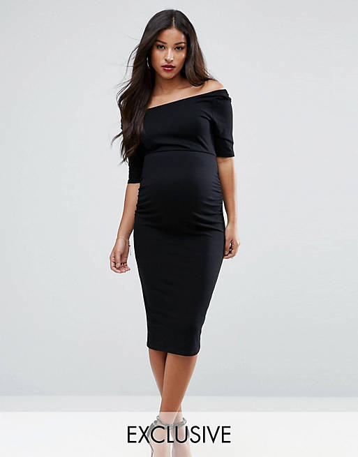 ASOS DESIGN Maternity bardot dress with half sleeve