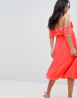 frill top midi dress