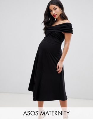 asos maternity bardot dress