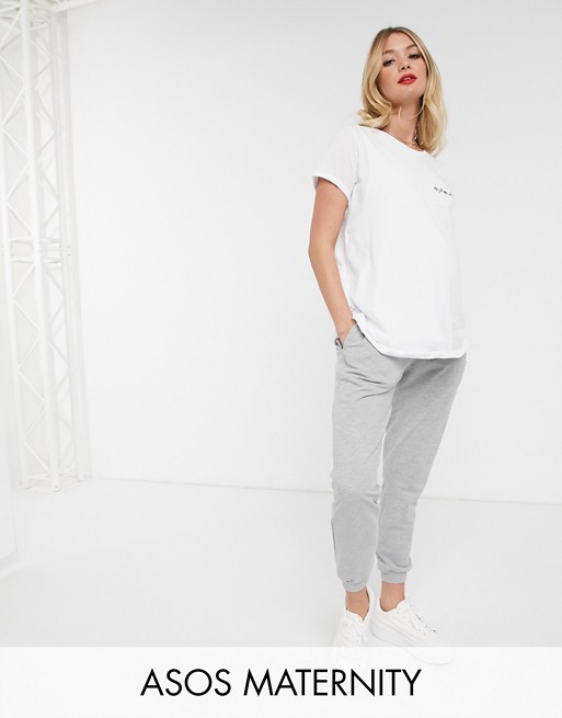 ASOS DESIGN Maternity basic jogger with tie