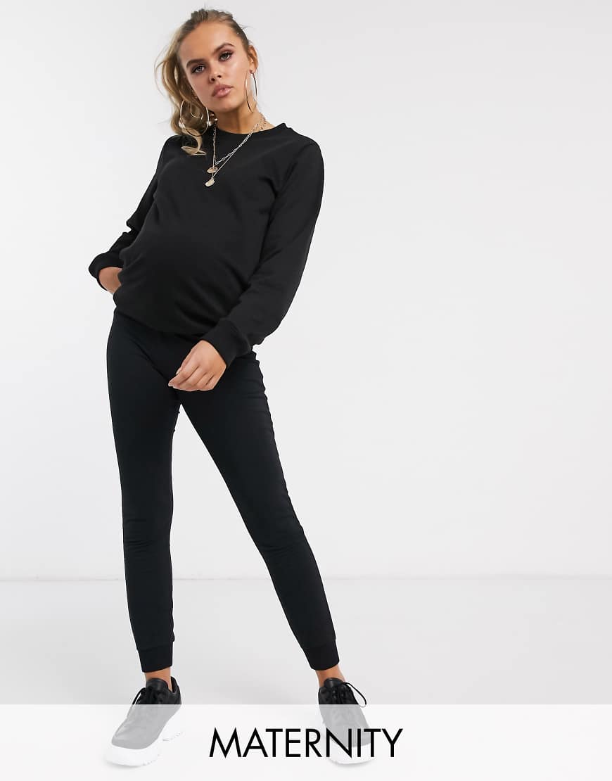 ASOS DESIGN Maternity basic stretch super skinny sweatpants in organic cotton | ASOS