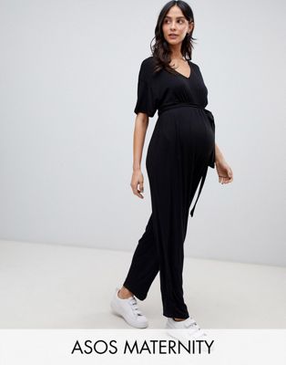 black maternity jumpsuit