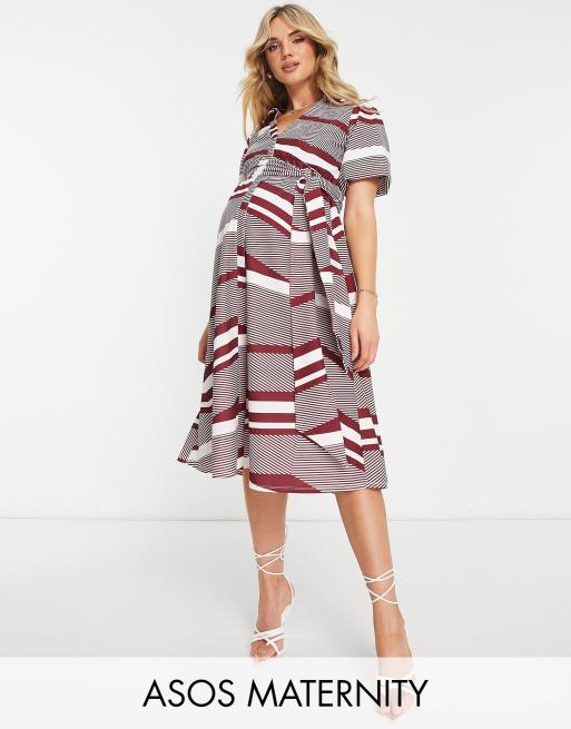 Asos striped 2024 maternity dress