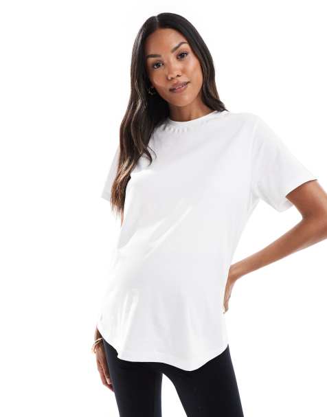 ASOS DESIGN Maternity – Biały T-shirt o regularnym kroju - view 1