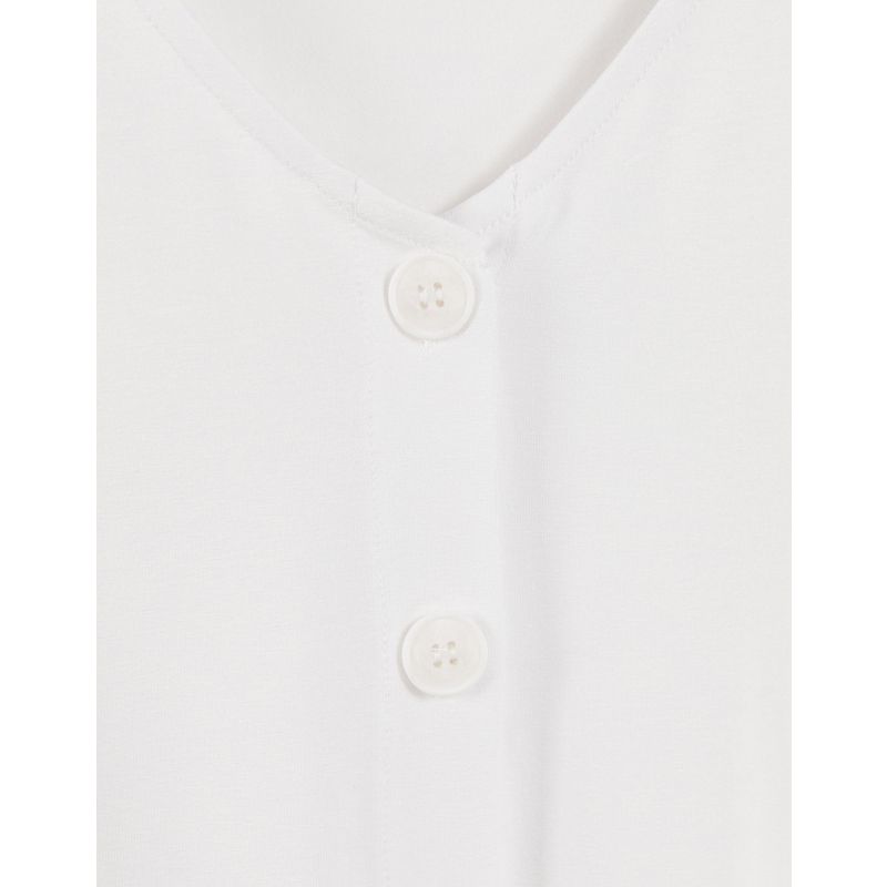DgbvV T-shirt e Canotte DESIGN Maternity - Blusa per l'allattamento con colletto button down, colore bianco