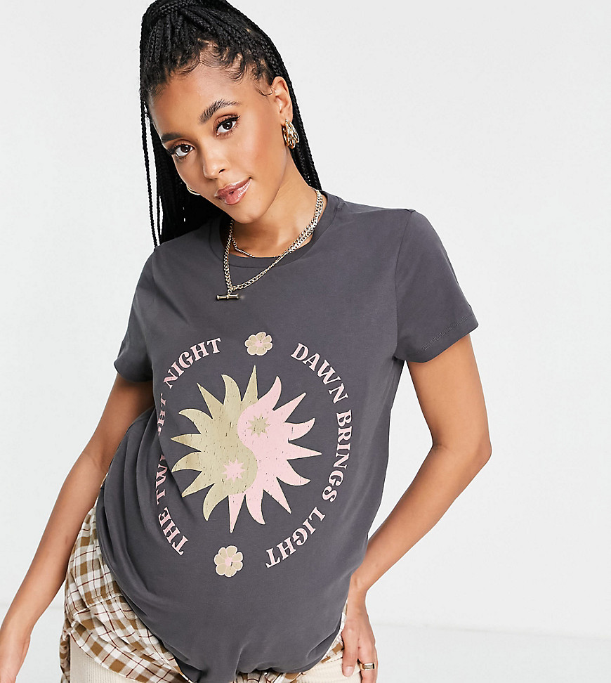 ASOS DESIGN Maternity - Borstvoedings-T-shirt met zonnewendemotief-Grijs