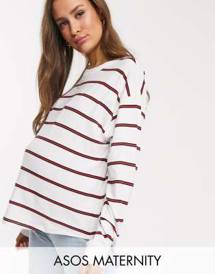 asos red and white striped top