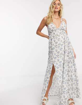 floral maxi beach dress