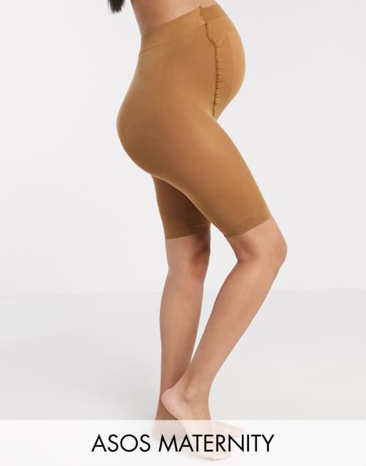 ASOS DESIGN Maternity – Brązowo-złote szorty zapobiegajace otarciu ud
