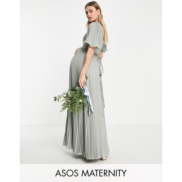 ASOS Maternity DESIGN Maternity Sheer Sleeve Maxi Dress with