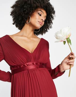 asos burgundy bridesmaid dress