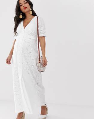 asos design broderie maxi tea dress