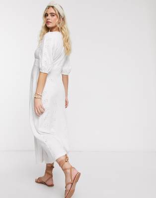 asos design broderie maxi tea dress