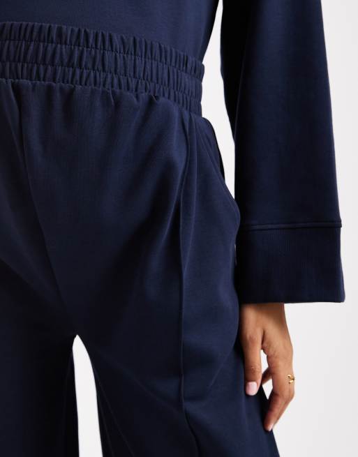 ASOS DESIGN Maternity - Broek met wijde pijpen en interlock-naden in marineblauw, 5 van 5