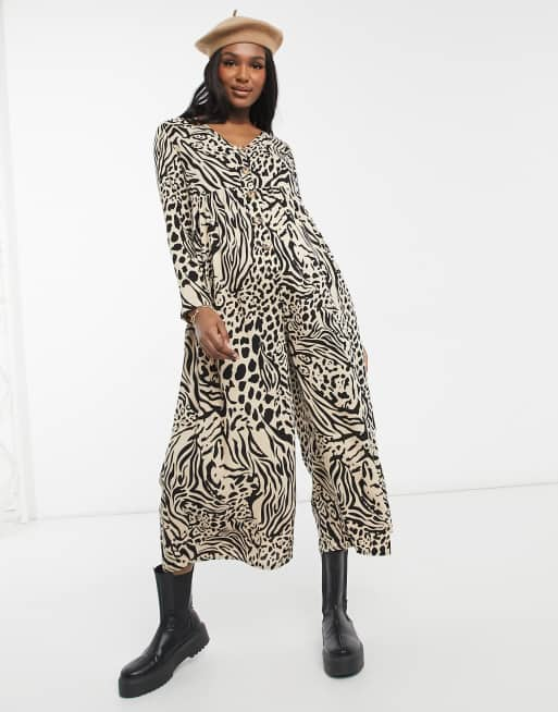 Leopard print 2024 relaxed jumpsuit