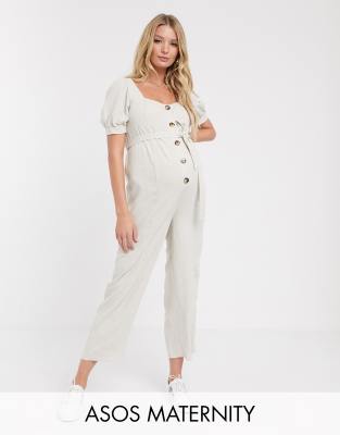 all white maternity jumpsuit