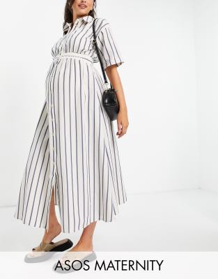 asos navy maternity dress