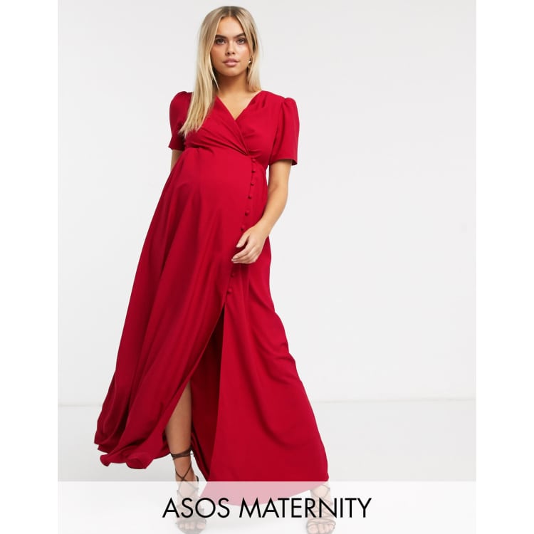 Asos red 2025 maternity dress