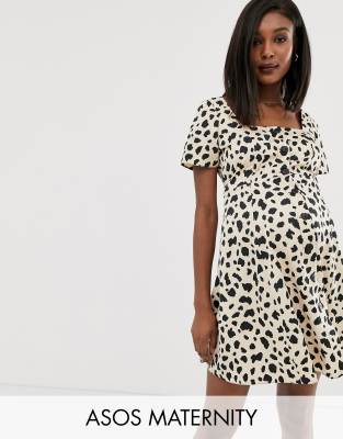 asos leopard maternity dress