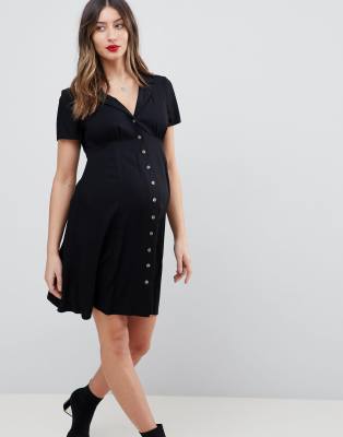 black maternity skater dress