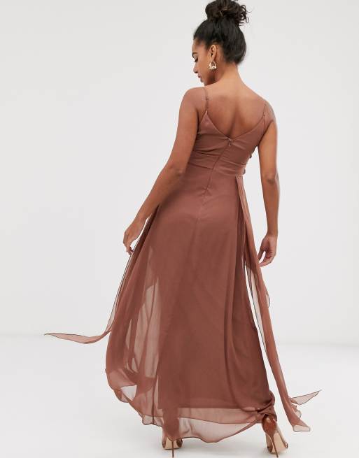 ASOS DESIGN Maternity cami maxi dress with soft layered skirt and ruched  bodice | ASOS