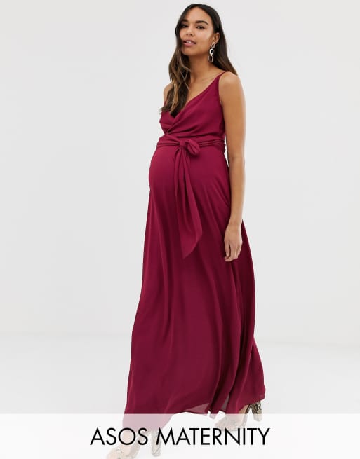 Asos design cami wrap maxi dress with hotsell tie waist