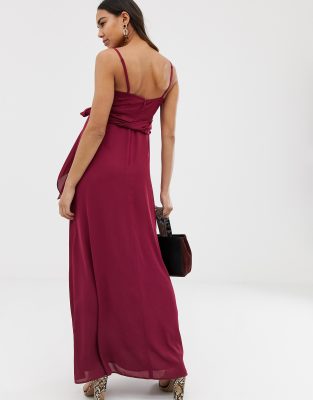 cami wrap maxi dress with tie waist