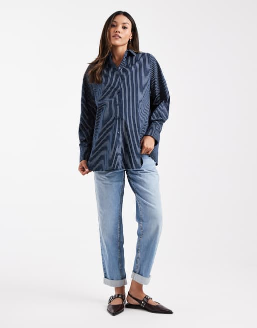 ASOS DESIGN Maternity - Camicia oversize a righe, 3 di 4