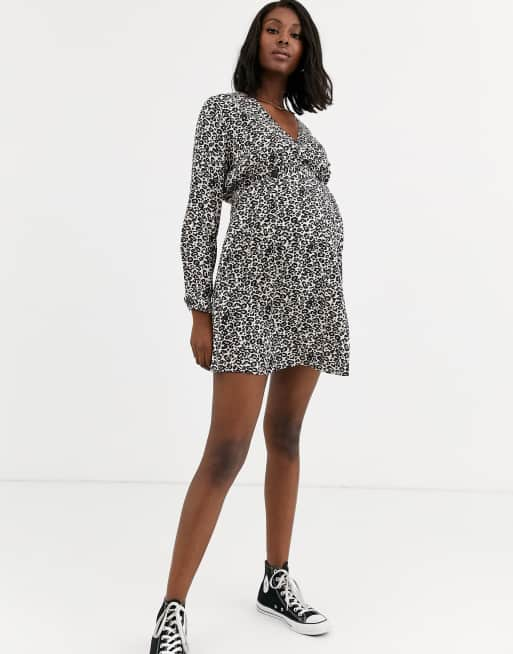 Asos leopard maternity discount dress