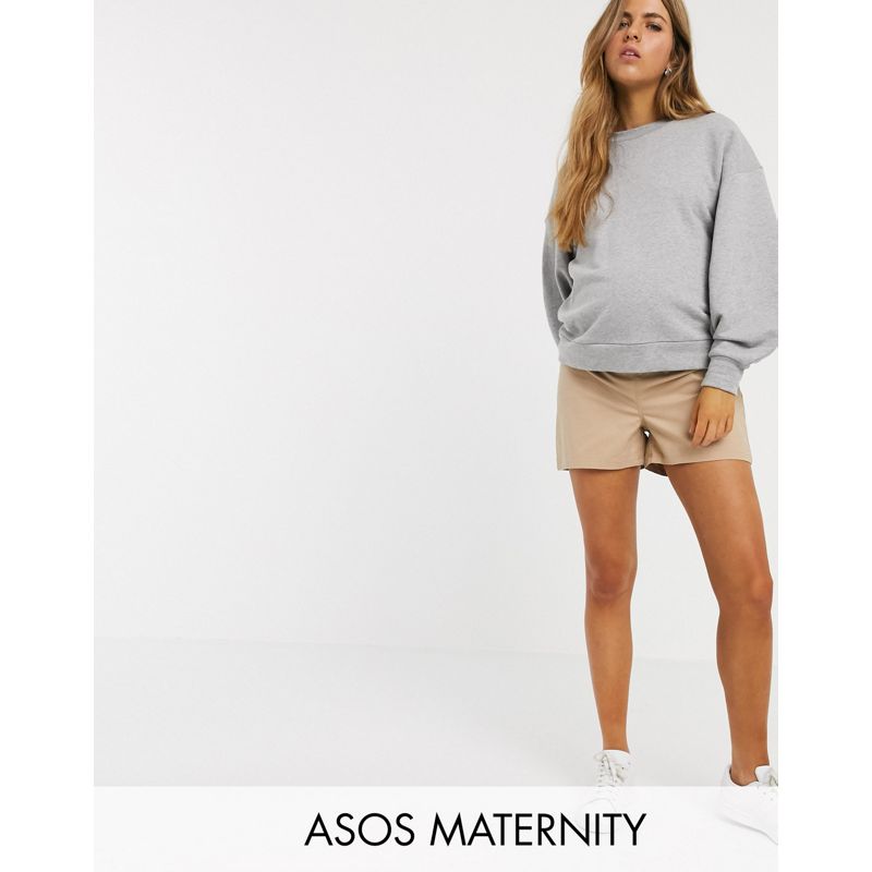 Pantaloncini Pantaloncini estivi DESIGN Maternity - Chino corti grigio pietra con fascia per il pancione