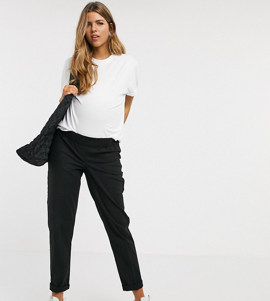 Asos Maternity Asos Design Maternity Chino Pants With Under The Bump Waistband In Black