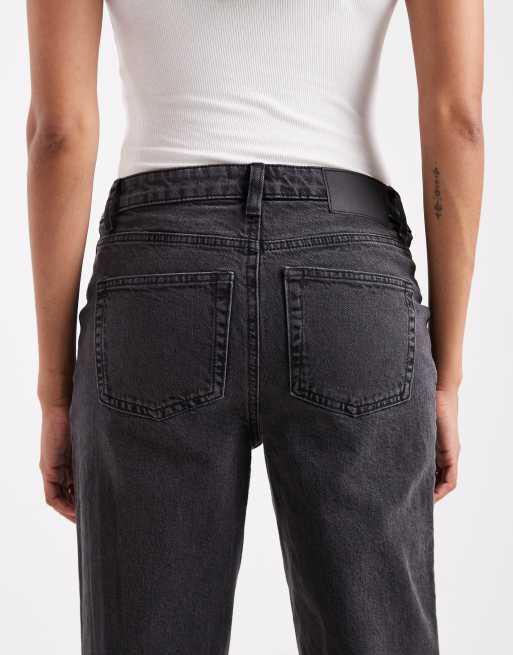 ASOS DESIGN Maternity comfort stretch straight jeans in washed black, 4 of 5