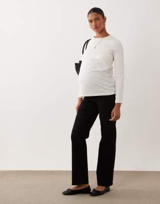 Asos Maternity Asos Design Maternity Comfort Stretch Straight Leg Jeans In Black