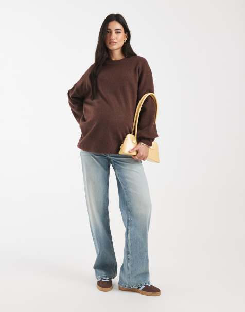 ASOS DESIGN Maternity comfort stretch straight leg jeans in vintage wash - view 1