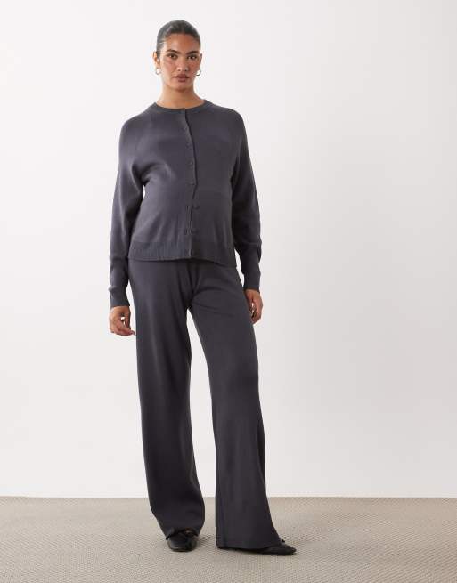 ASOS DESIGN Maternity compact knit boxy cardigan co-ord in antracietgrijs, 2 van 4