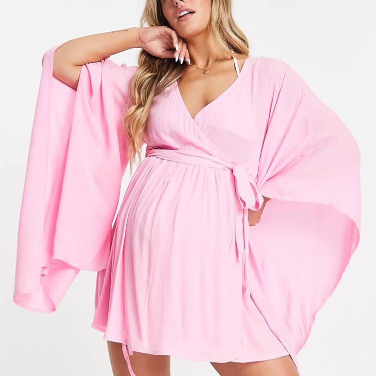 Copricostume rosa con maniche super oversize ASOS DESIGN Maternity Asos Donna Sport & Swimwear Abbigliamento da mare 