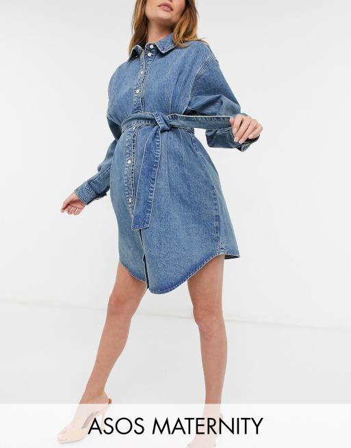 Asos maternity denim sales dress