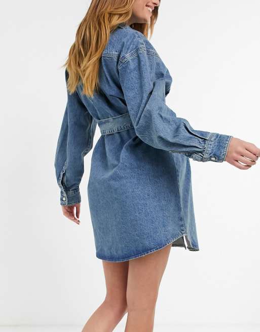 Asos denim maternity dress best sale