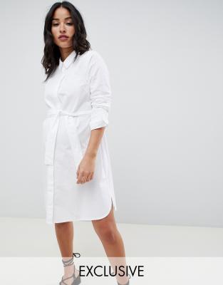 white cotton button up dress