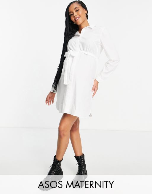 White maternity shirt on sale dress