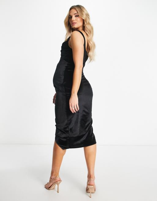 Asos black outlet maternity dress