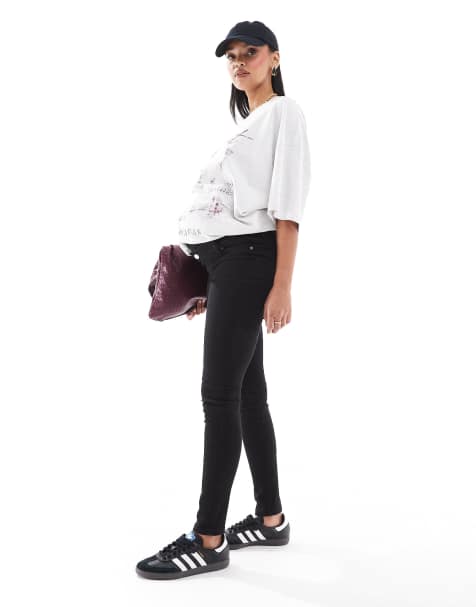 ASOS DESIGN Maternity skinny jeans in clean black 