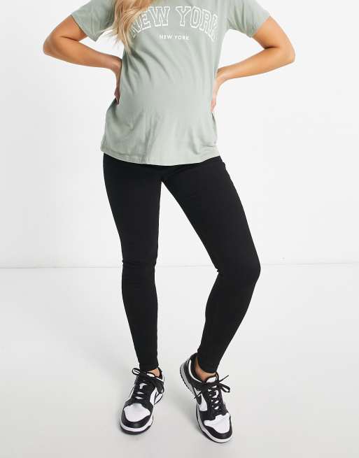 ASOS DESIGN Maternity – Czarne obcisłe jeansy zasłaniające brzuch, 4 z 4