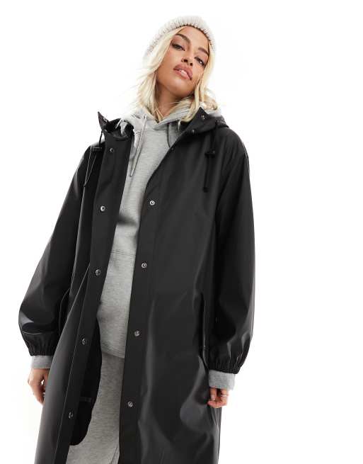 ASOS DESIGN Maternity – Czarny gumowany płaszcz przeciwdeszczowy, 2 z 4